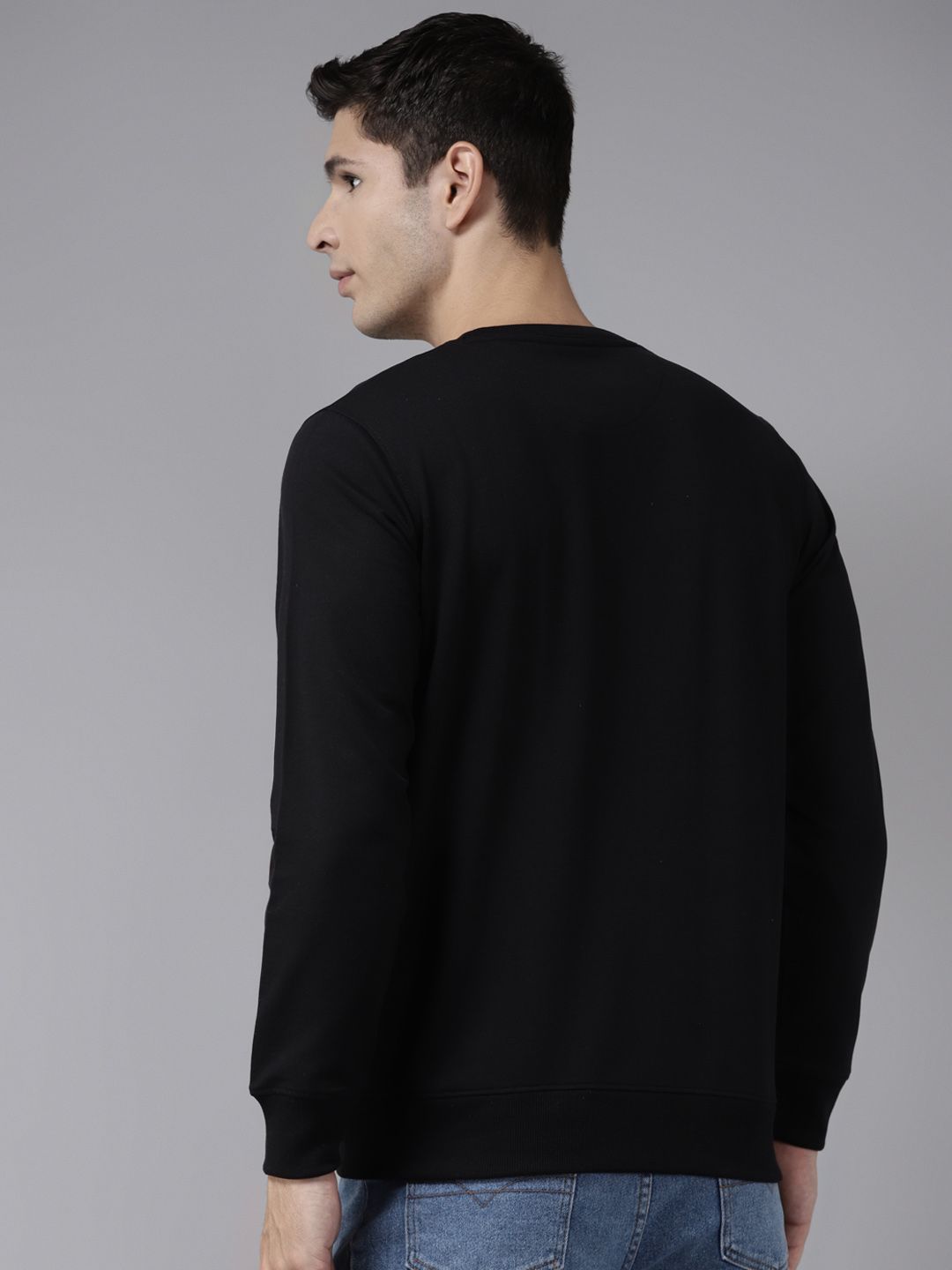  Almo Wear Men Black Lightweight Ultra-warm Sweatshirt