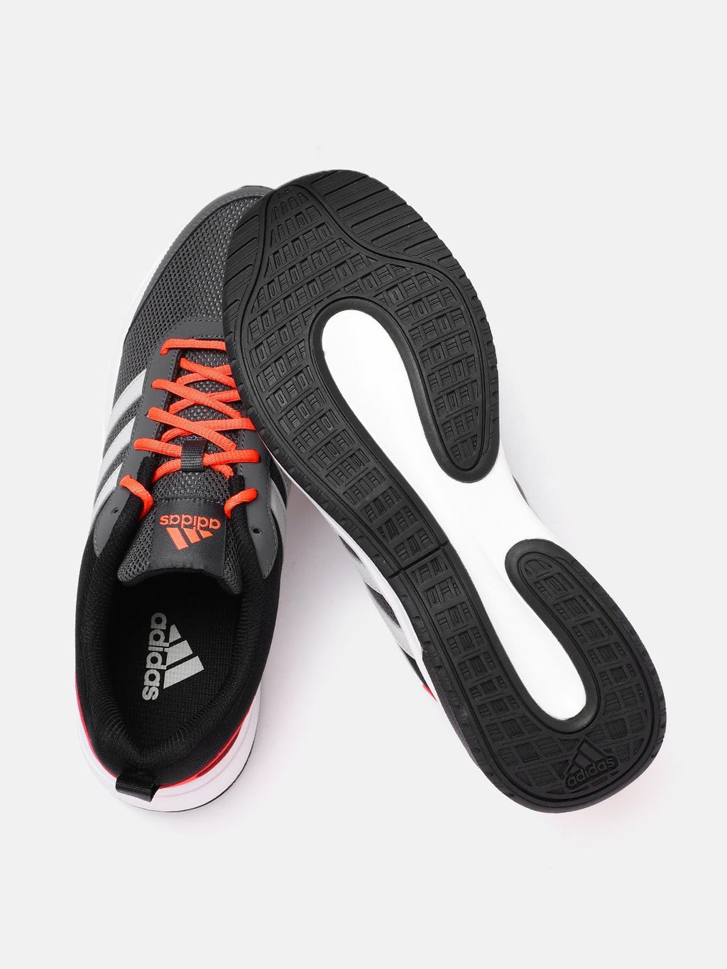  ADIDAS Men Charcoal Grey Woven Design Adiglide Running Shoes