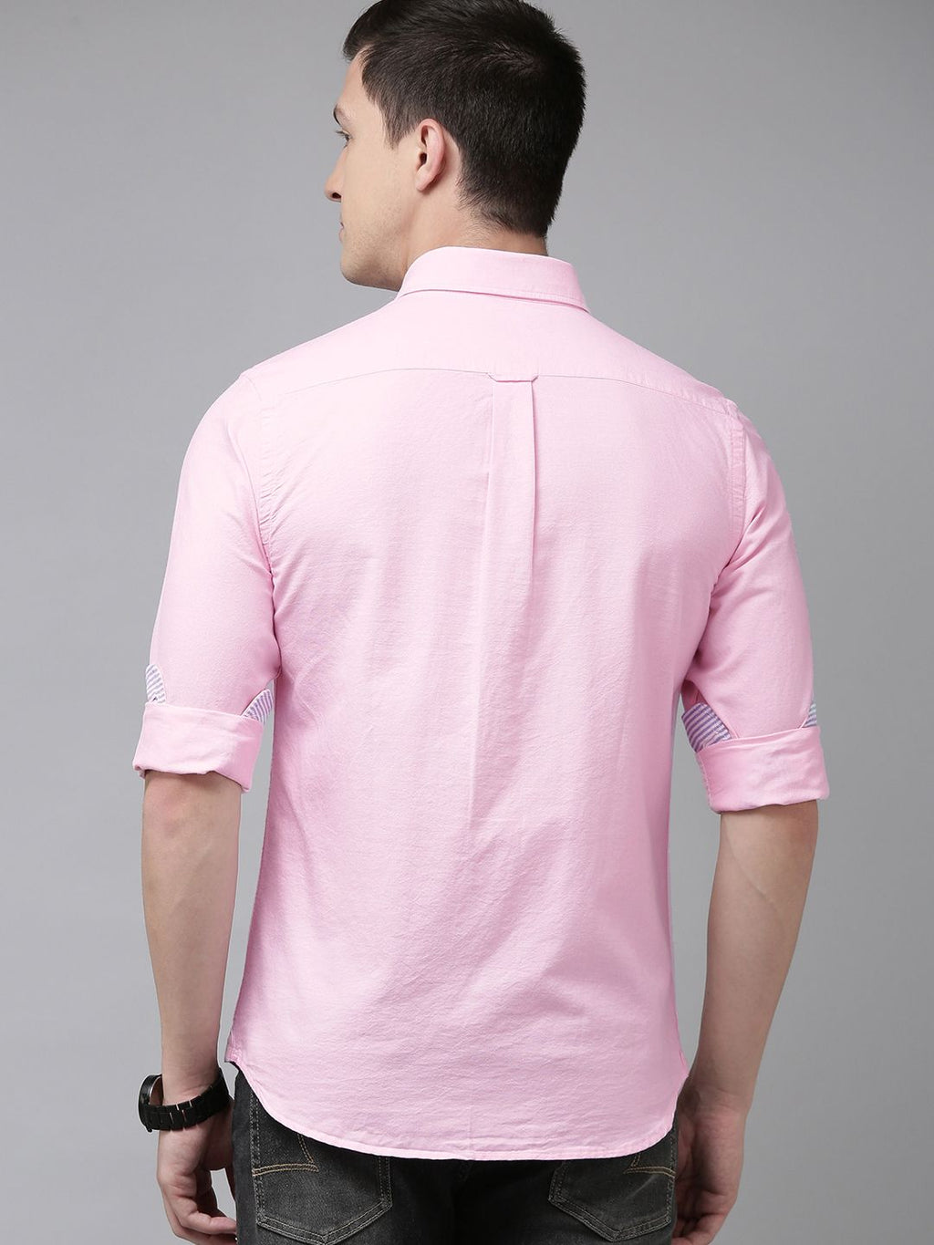 U.S. Polo Assn. U S Polo Assn Men Pink Solid Tailored Fit Pure Cotton Casual Shirt