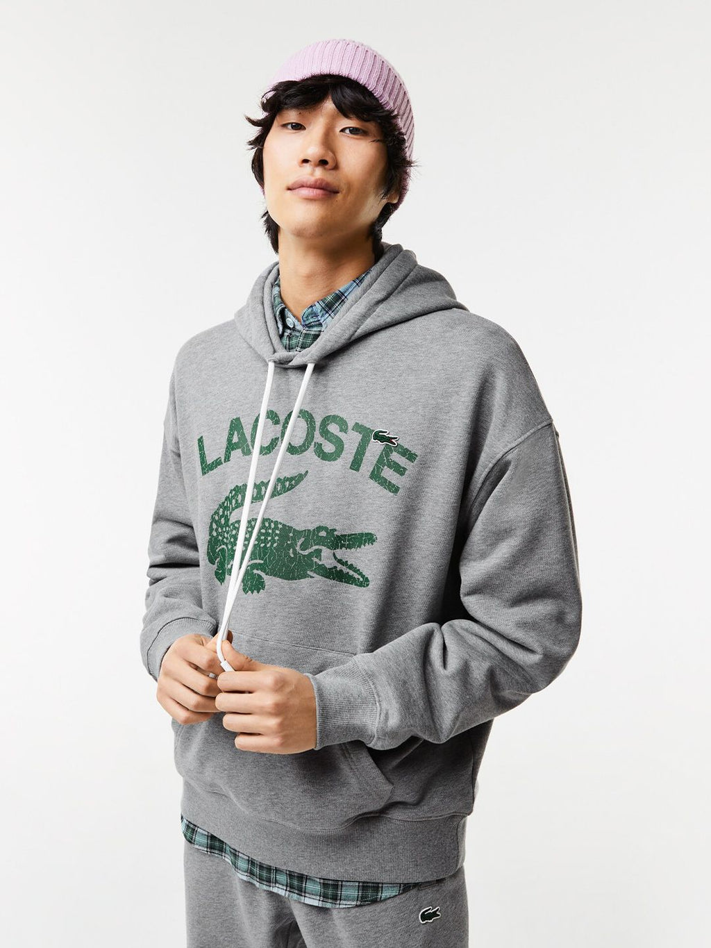  Lacoste Men Printed Cotton Hooded Sweatshirt