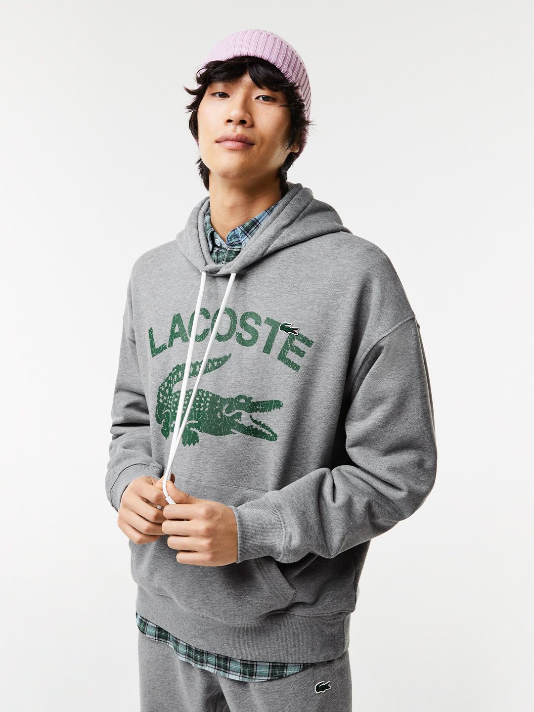  Lacoste Men Printed Cotton Hooded Sweatshirt