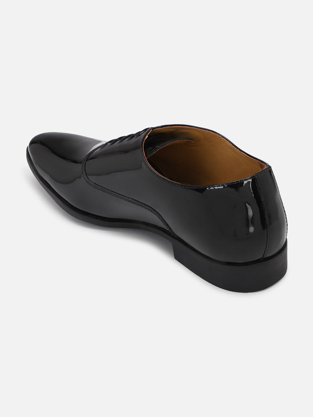  Louis Philippe Men Black Solid Leather Formal Derbys