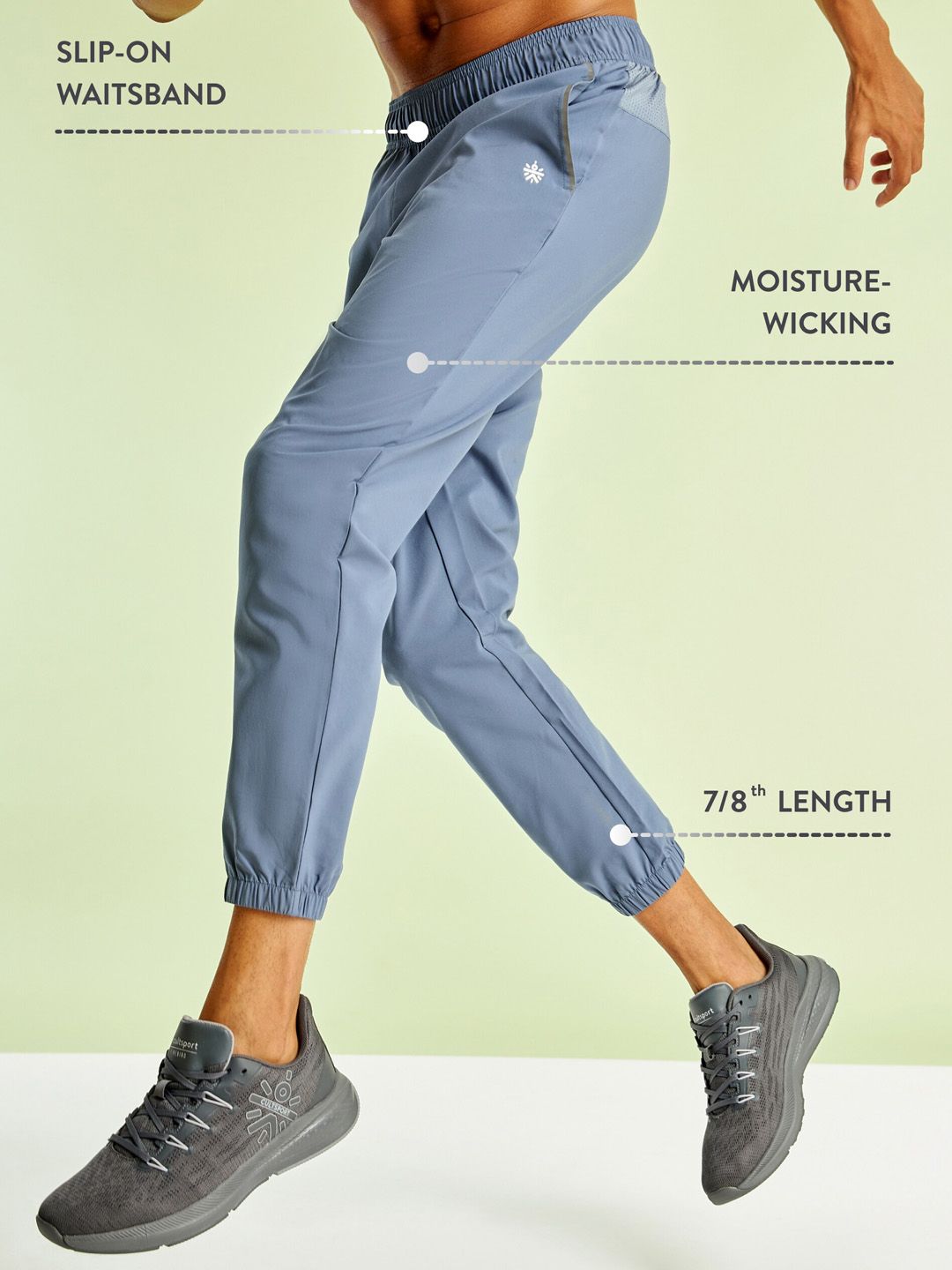  Cultsport Men Fly Dry Running Joggers With Contrast Back Panel