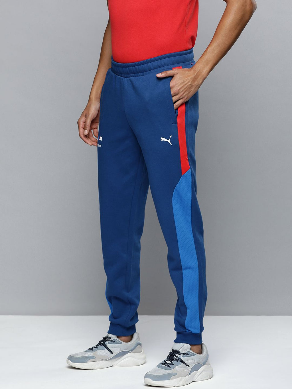  PUMA Motorsport Men Regular Fit Mid-Rise BMW Sweat Joggers With Side Taping Detail