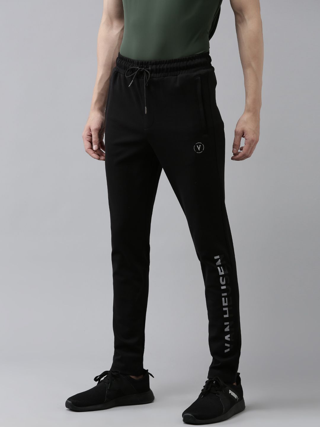  Van Heusen Flex Men Brand Name Printed Detail Slim Fit Track Pants