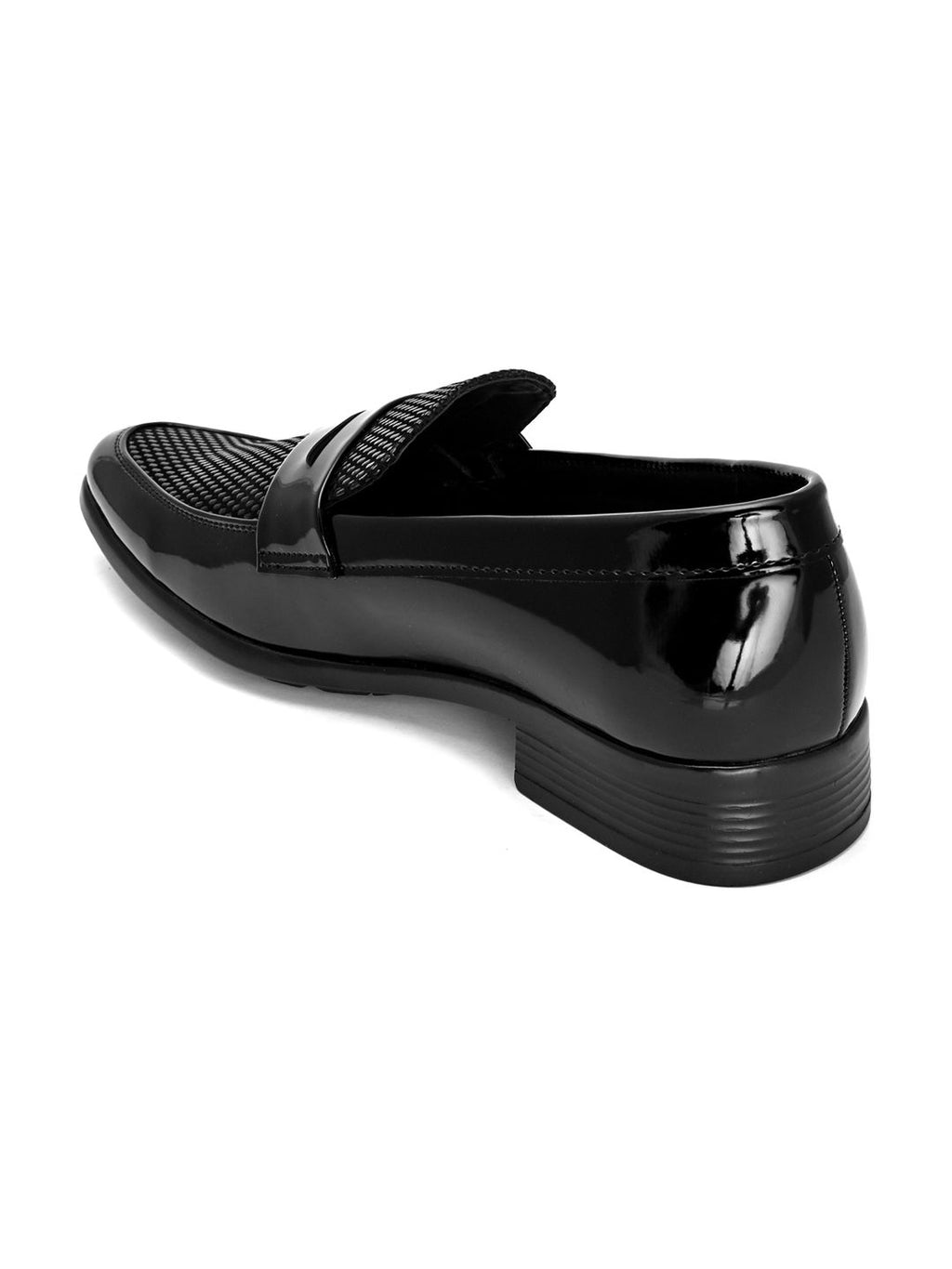  Hydes N Hues Men Black Textured Formal Slip-Ons