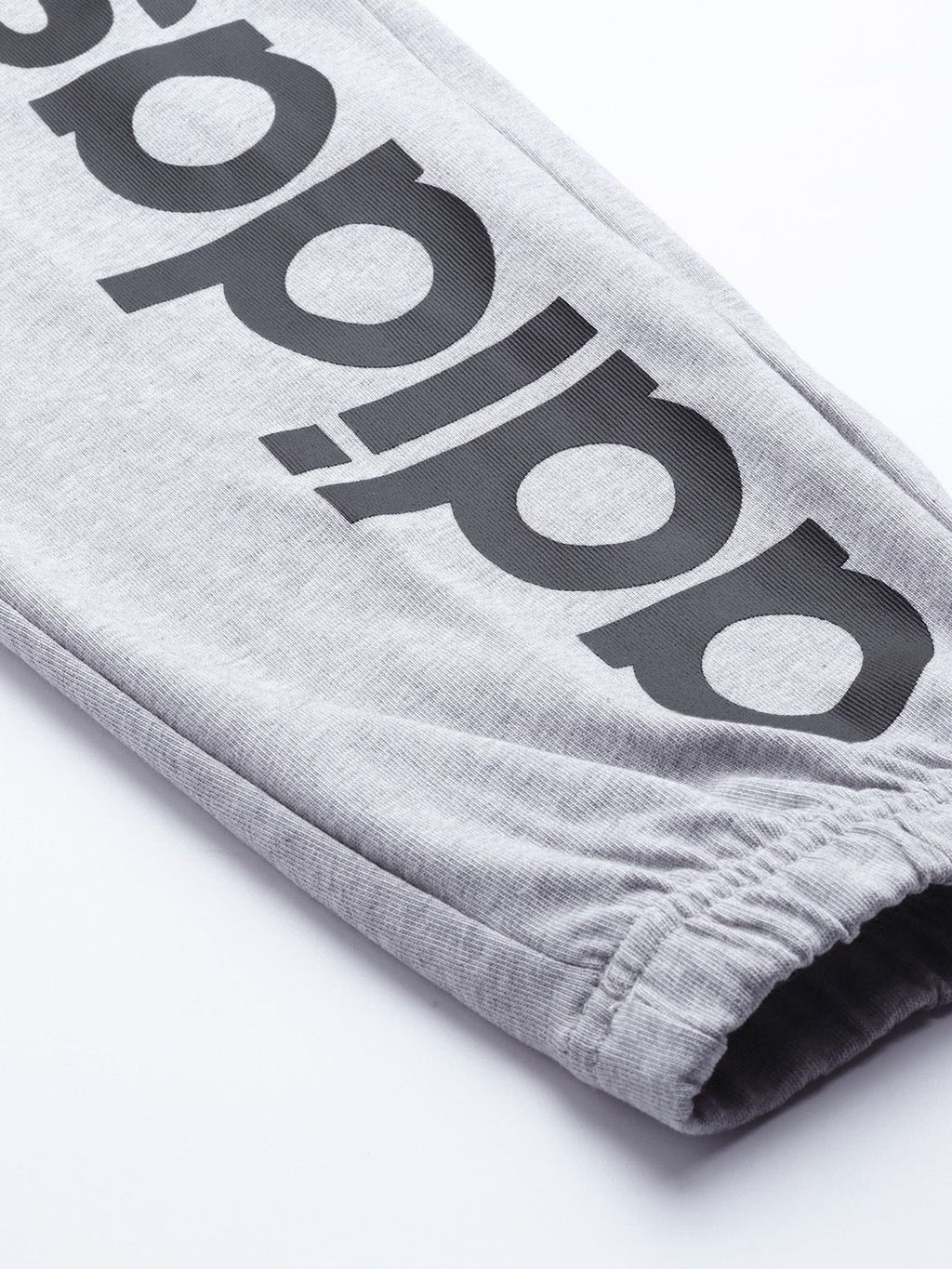  ADIDAS Men Grey Melange Brand Logo Print Sport Inspired Linear SJ Joggers