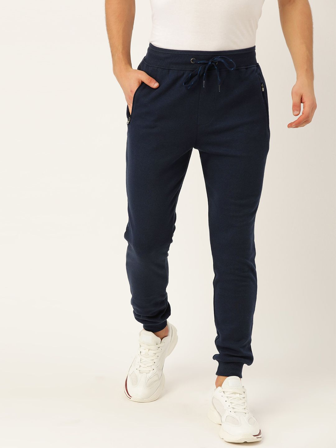  Jockey Men Navy Blue Solid Slim Fit Joggers