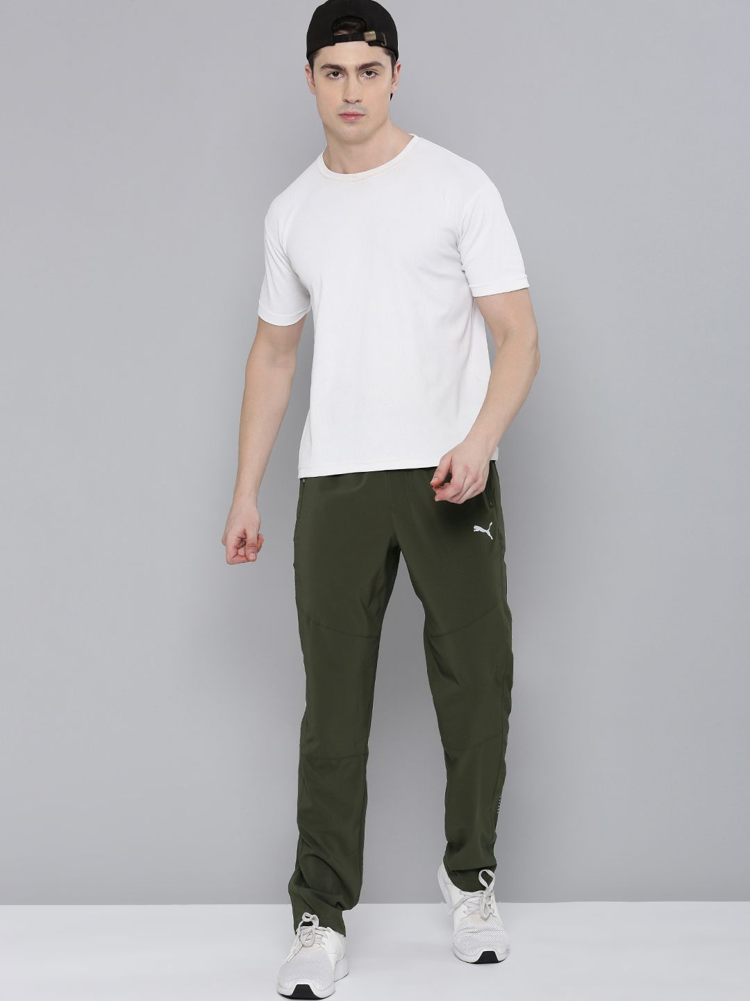  Puma Men Mid-Rise DryCELL Tapered Fit Woven Running Track Pants