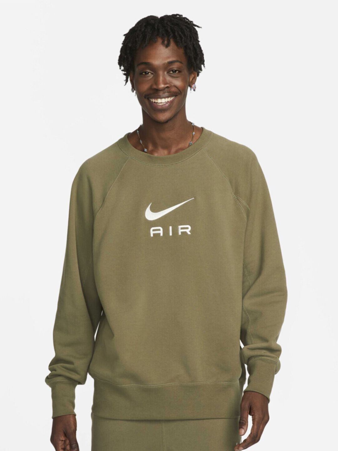  Nike Men Printed Air French Terry Crew Sweatshirt