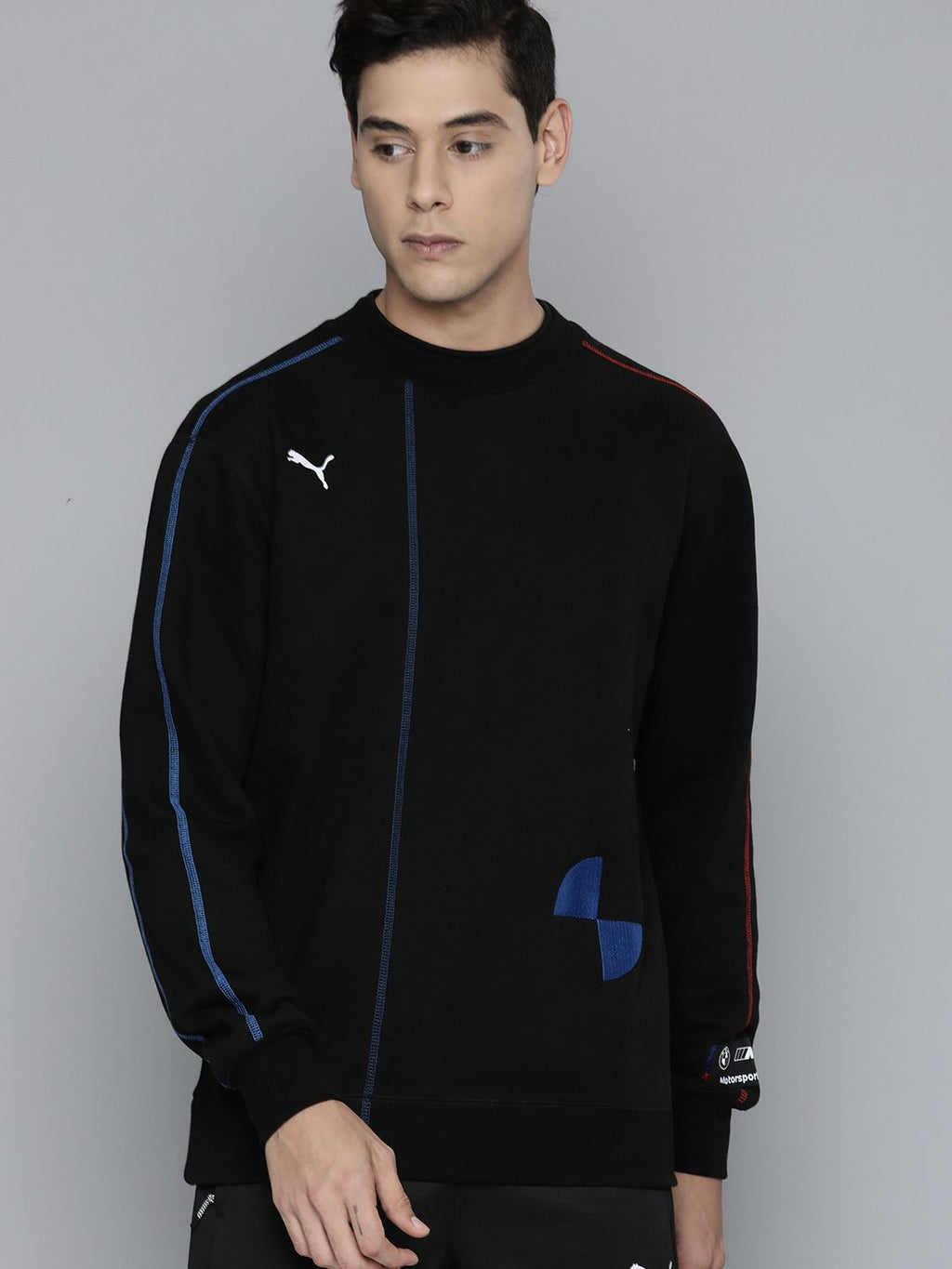  PUMA Motorsport Men Brand Logo Back Print BMW Motorsport Assembly Regular Fit Sweatshirt
