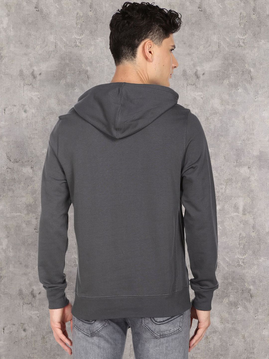  U.S. Polo Assn. Denim Co. Men Black Printed Hooded Pure Cotton Sweatshirt
