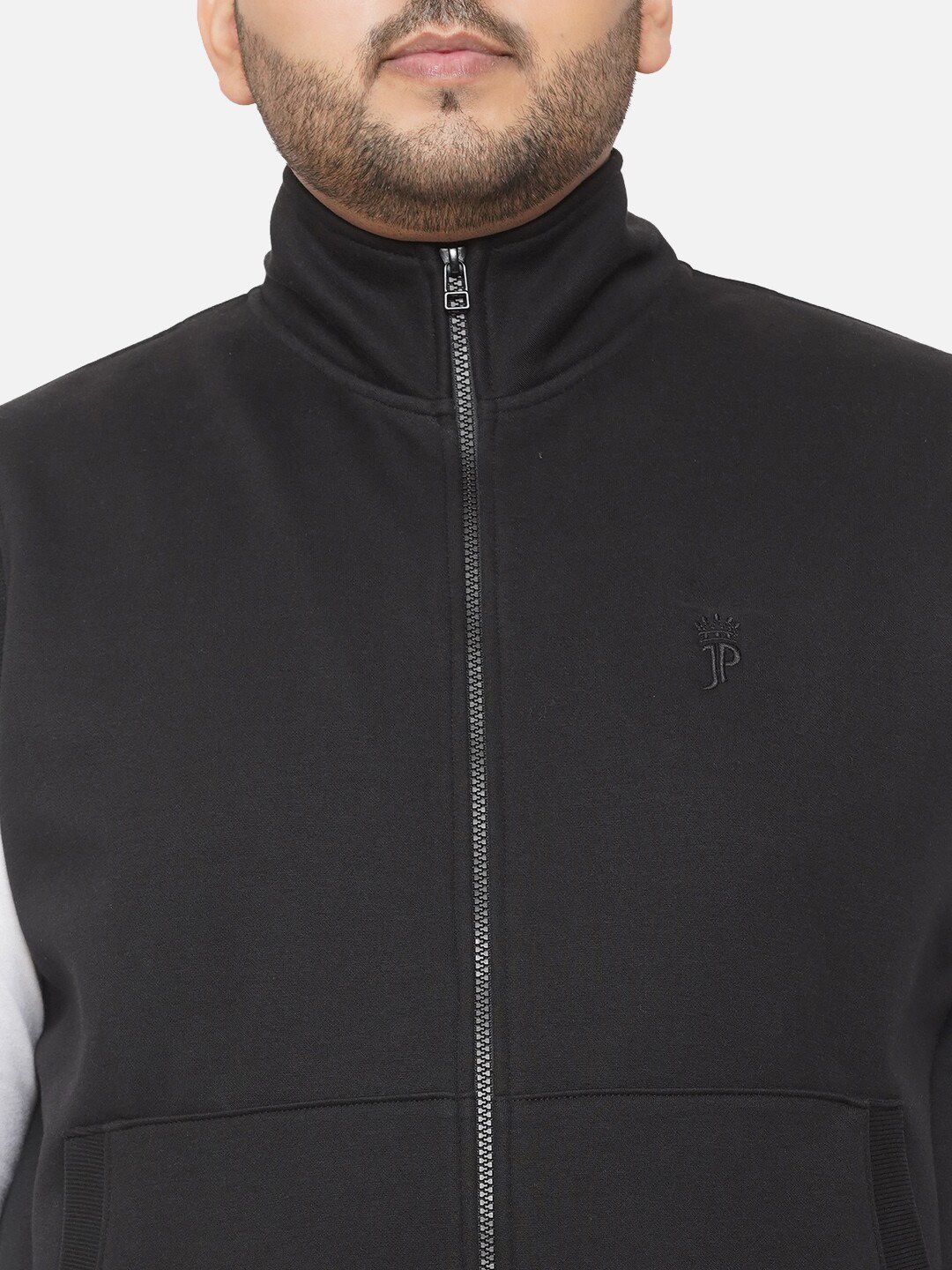  John Pride Plus-Size Men Black Sweatshirt