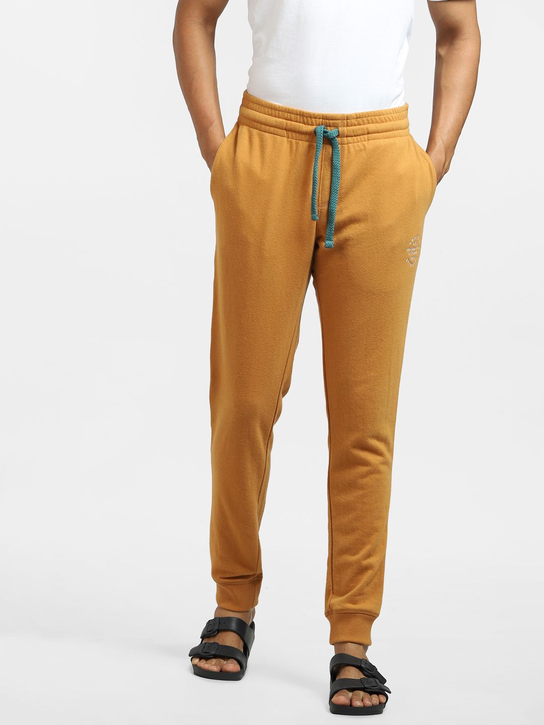  Jack & Jones Men Brown Solid Cotton Joggers