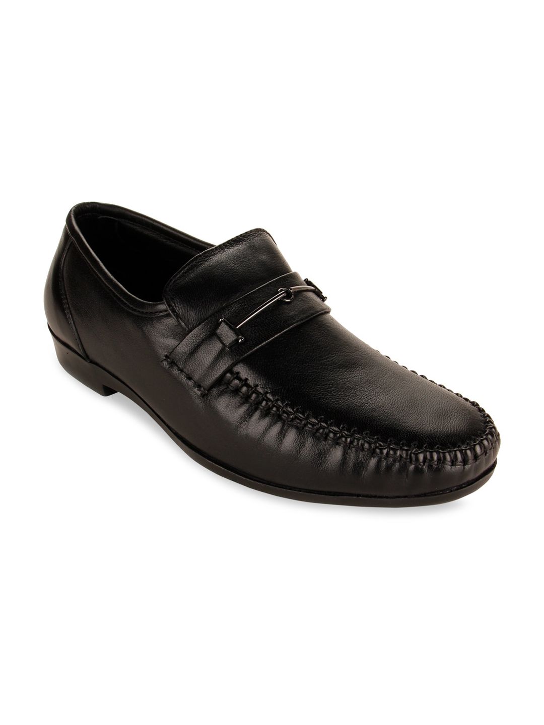  Regal Men Black Solid Slip-On Loafers
