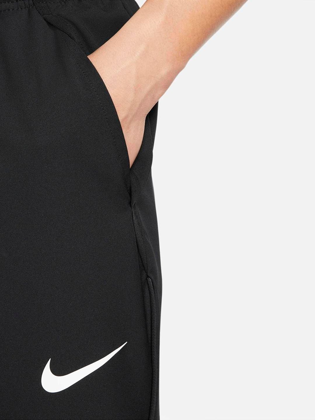  Nike Men Black Brand Logo Print Mid Rise Dry Fit Casual Track Pants