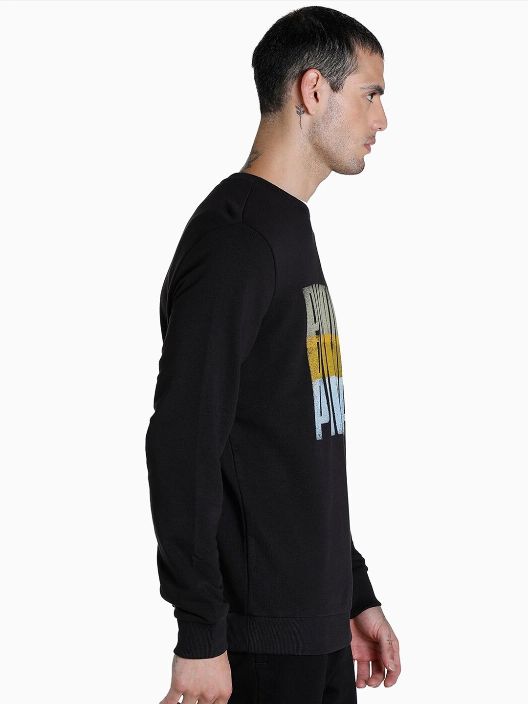  Puma Men Black Summer Squeeze Crew II Printed Regular Fit Sweatshirt