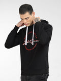 Jack & Jones Men Black Printed Hooded Sweatshirt