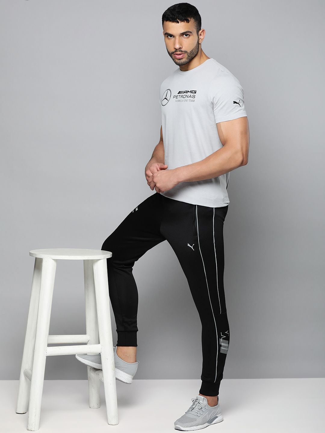  PUMA Motorsport Men Black Striped BMW MT7 Motorsport Joggers