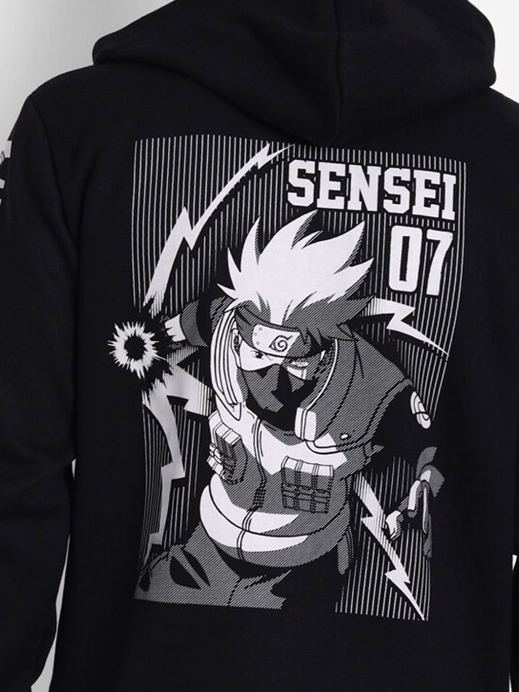 COMICSENSE Men Anime Printed Naruto Sensei Hooded Sweatshirt