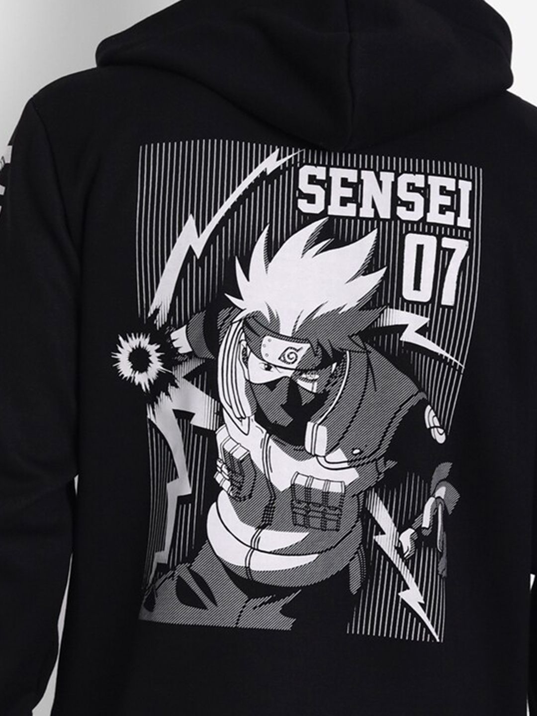  COMICSENSE Men Anime Printed Naruto Sensei Hooded Sweatshirt