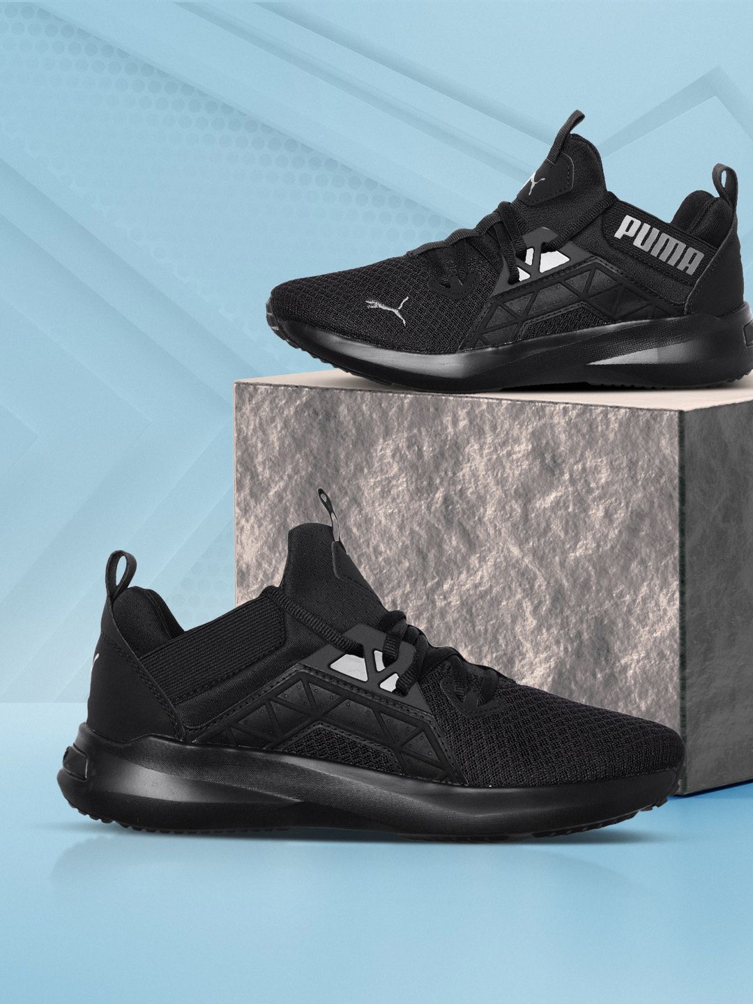  Puma Men Black Solid Softride Enzo NXT Running Sneakers