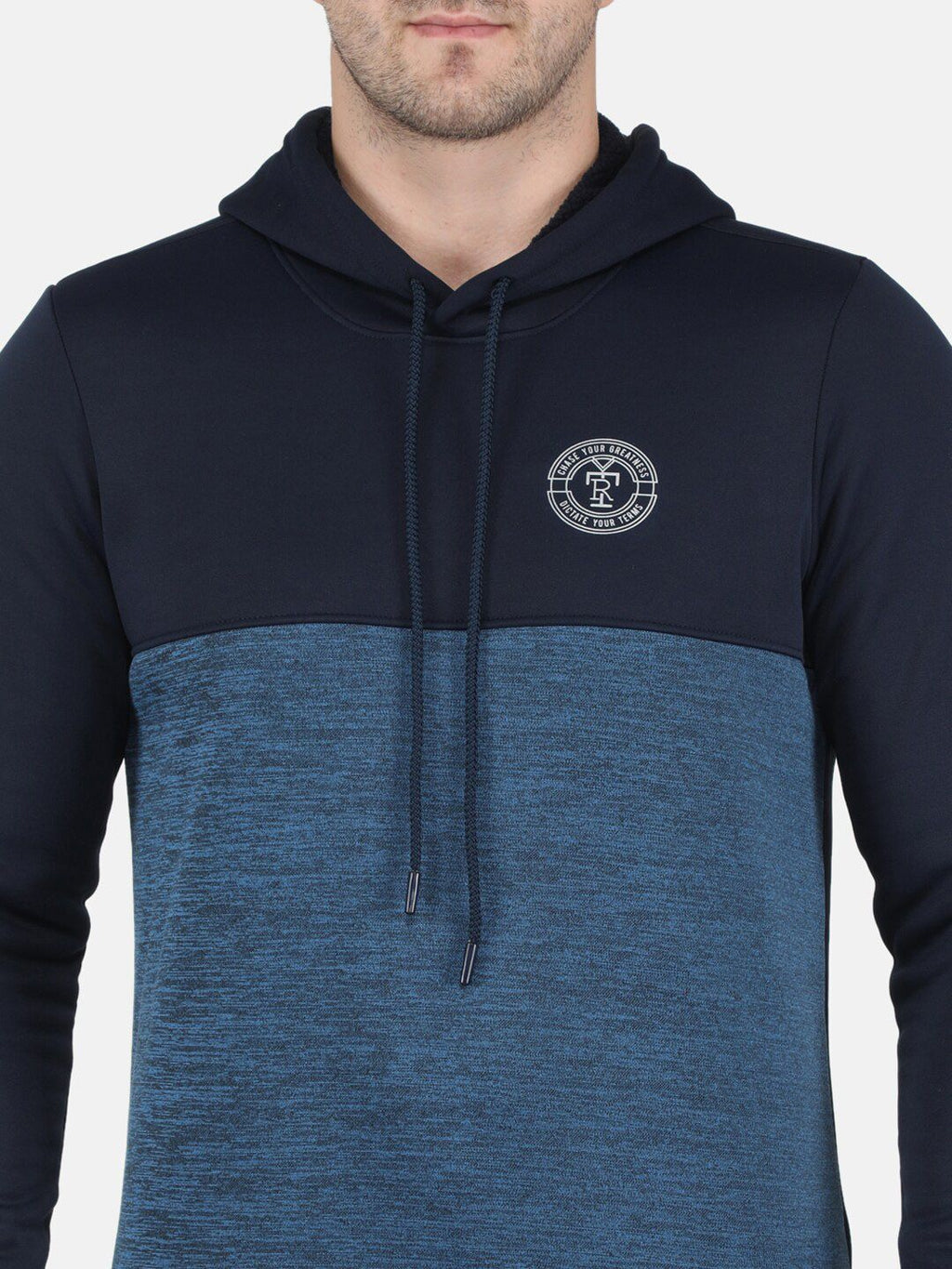  Rock It Men Black Colourblocked Hooded Sports Sweatshirt