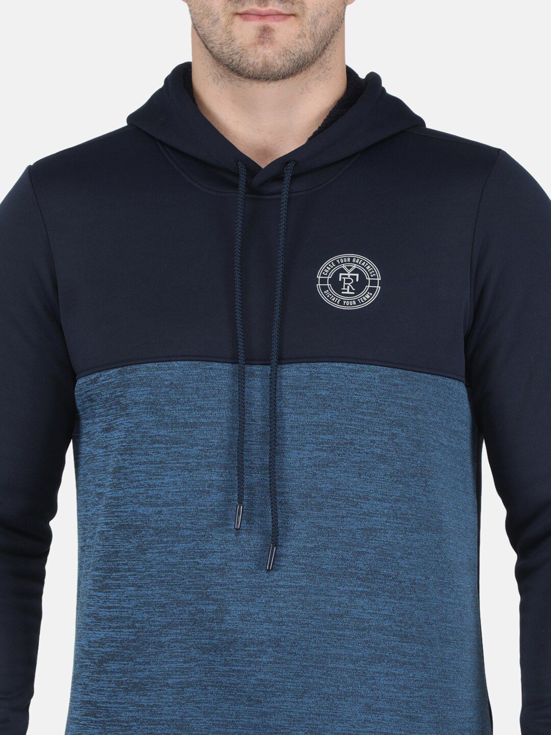  Rock It Men Black Colourblocked Hooded Sports Sweatshirt