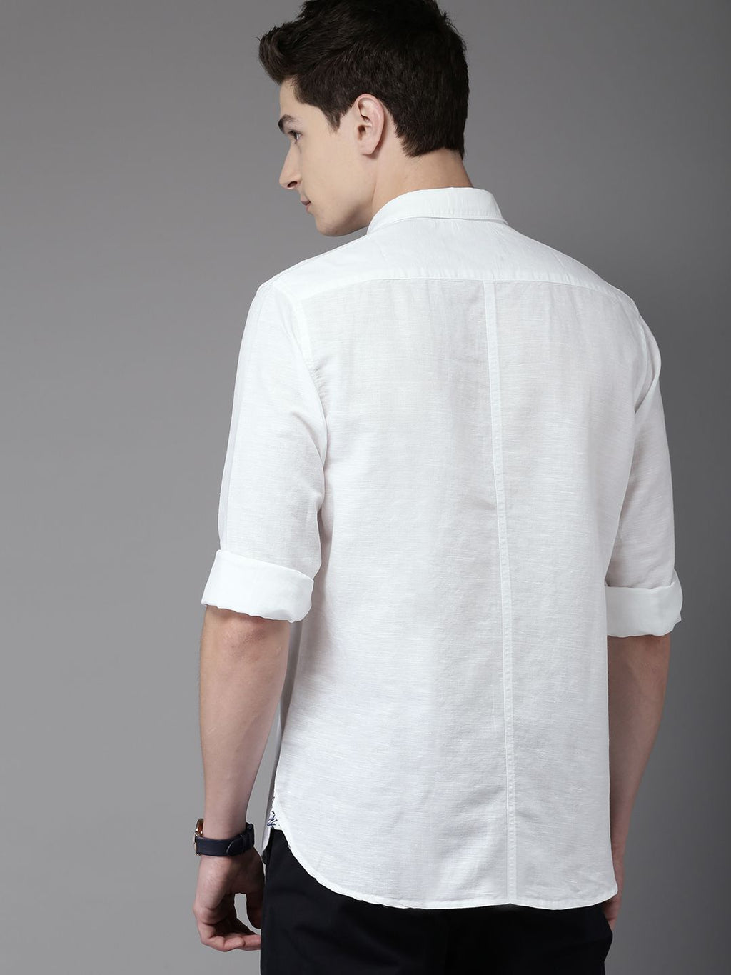  THE BEAR HOUSE Men White Club Slim Fit Solid Casual Shirt
