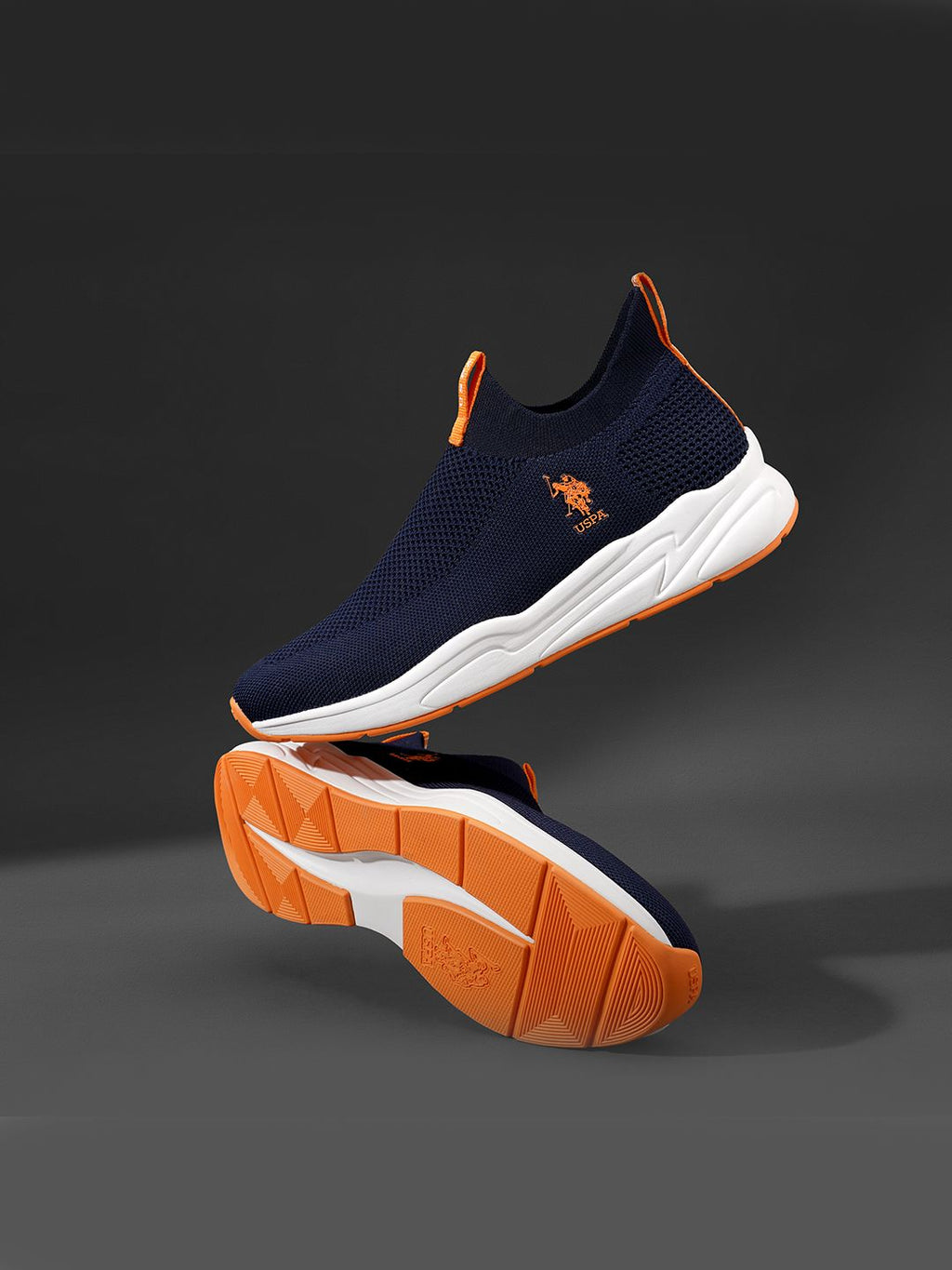 U.S. Polo Assn. U S Polo Assn Men Navy Blue Flyknit Textile Walking Shoes