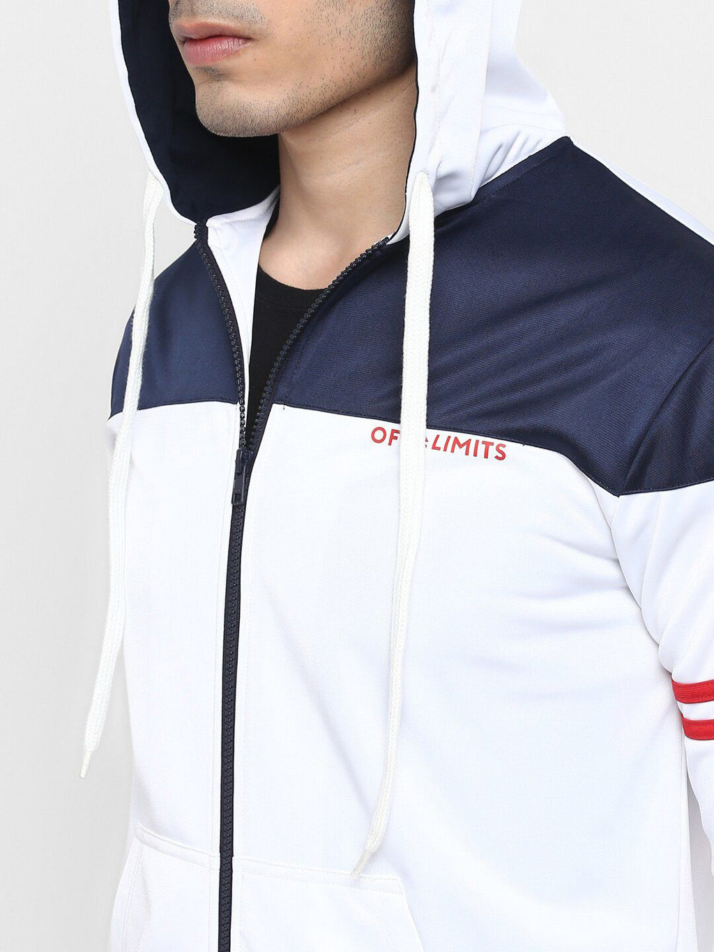  OFF LIMITS Men White & Red Colourblocked Tracksuit