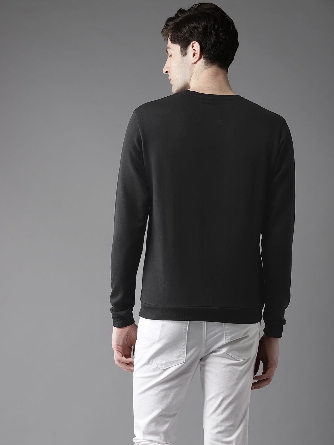  Flying Machine Men Black Printed Sweatshirt