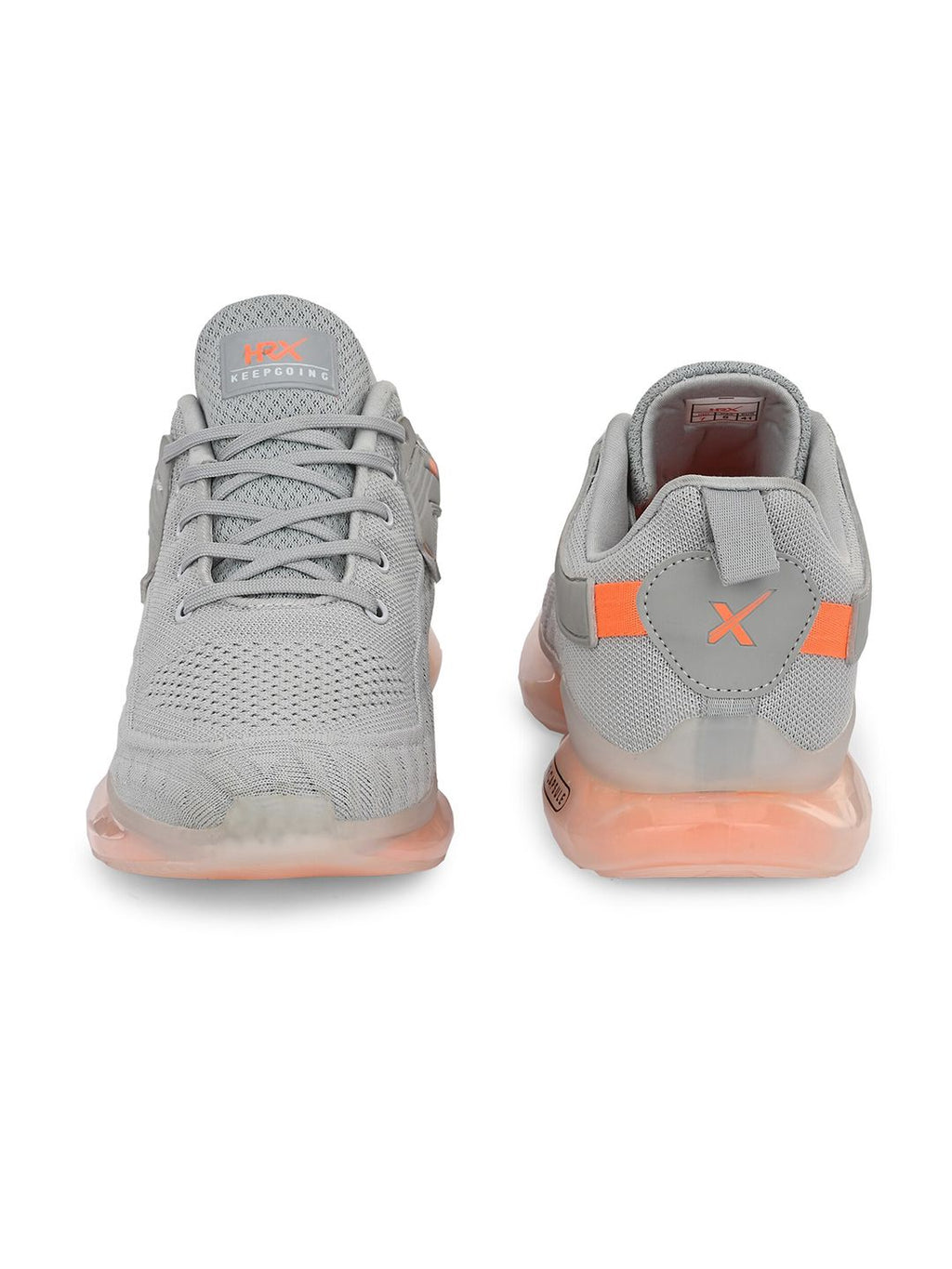  HRX By Hrithik Roshan Men Grey & Orange Mesh Non-Marking Walking Shoes