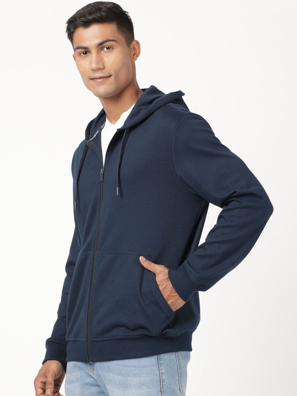  Jockey Men Blue Hooded Sweatshirt
