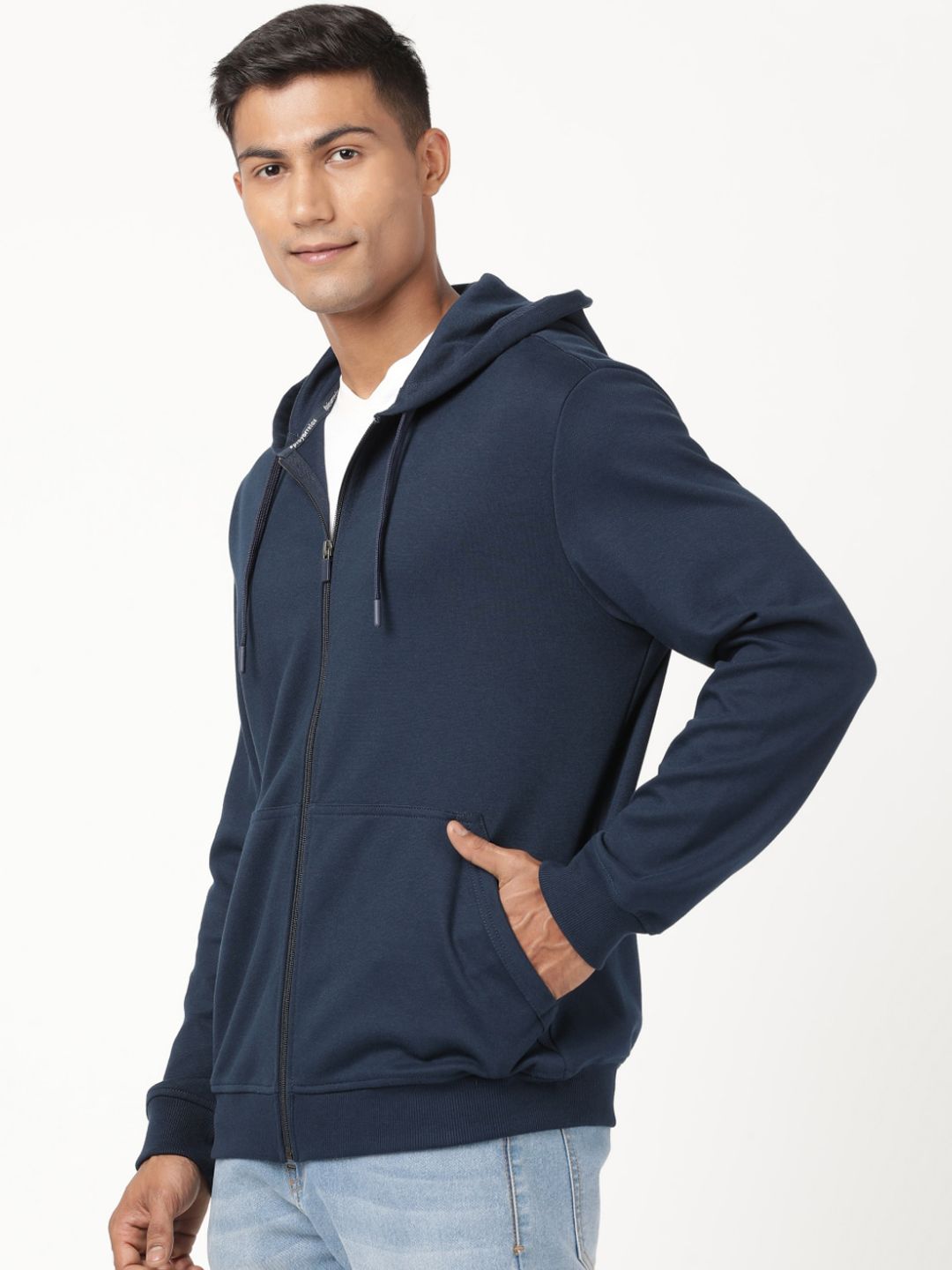  Jockey Men Blue Hooded Sweatshirt