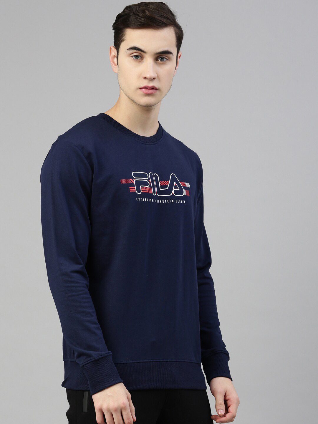  FILA Men Blue Printed Keith Sweatshirt