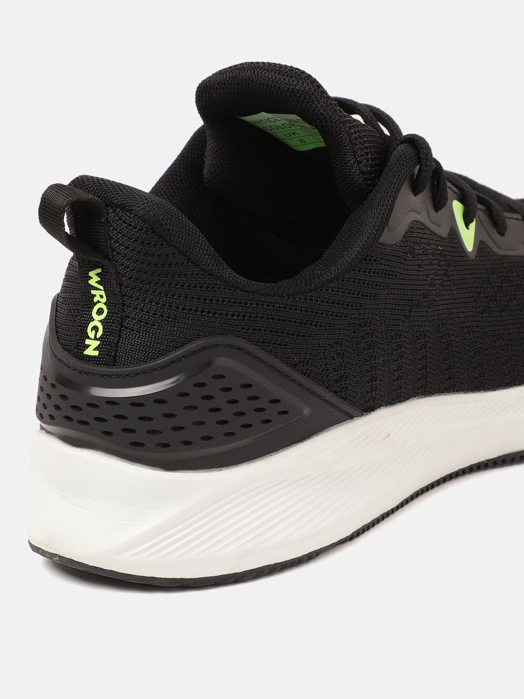  WROGN Men Black Solid Woven Design Running Shoes