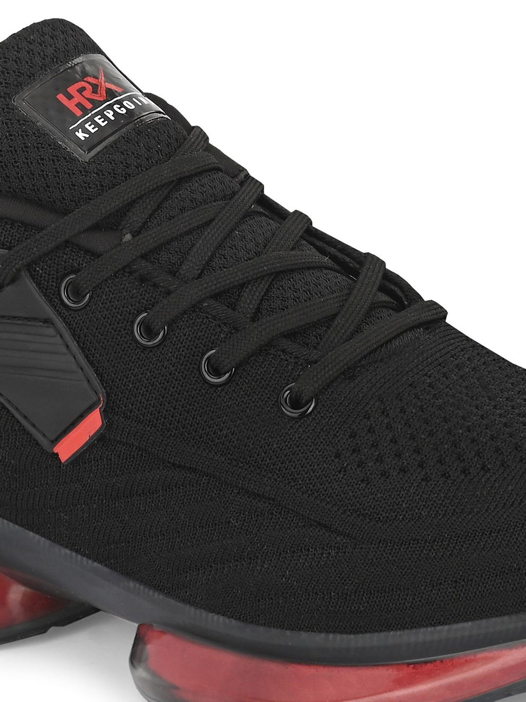  HRX By Hrithik Roshan Men Black & Red Mesh Non-Marking Walking Shoes