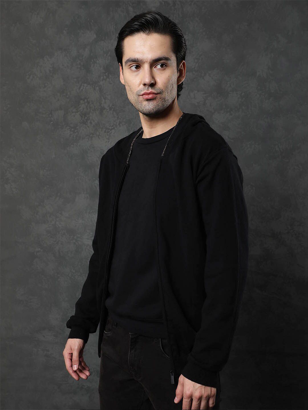  RARE RABBIT Hood Neck Cotton Sweatshirt