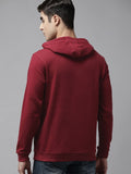  Van Heusen Men Maroon Hooded Sweatshirt