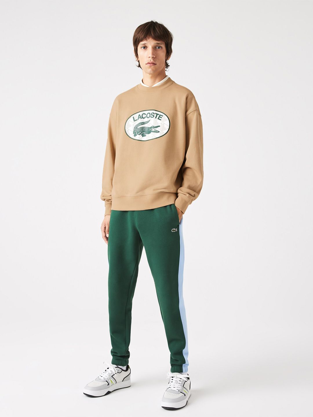  Lacoste Men Printed Cotton Round Neck Sweatshirt