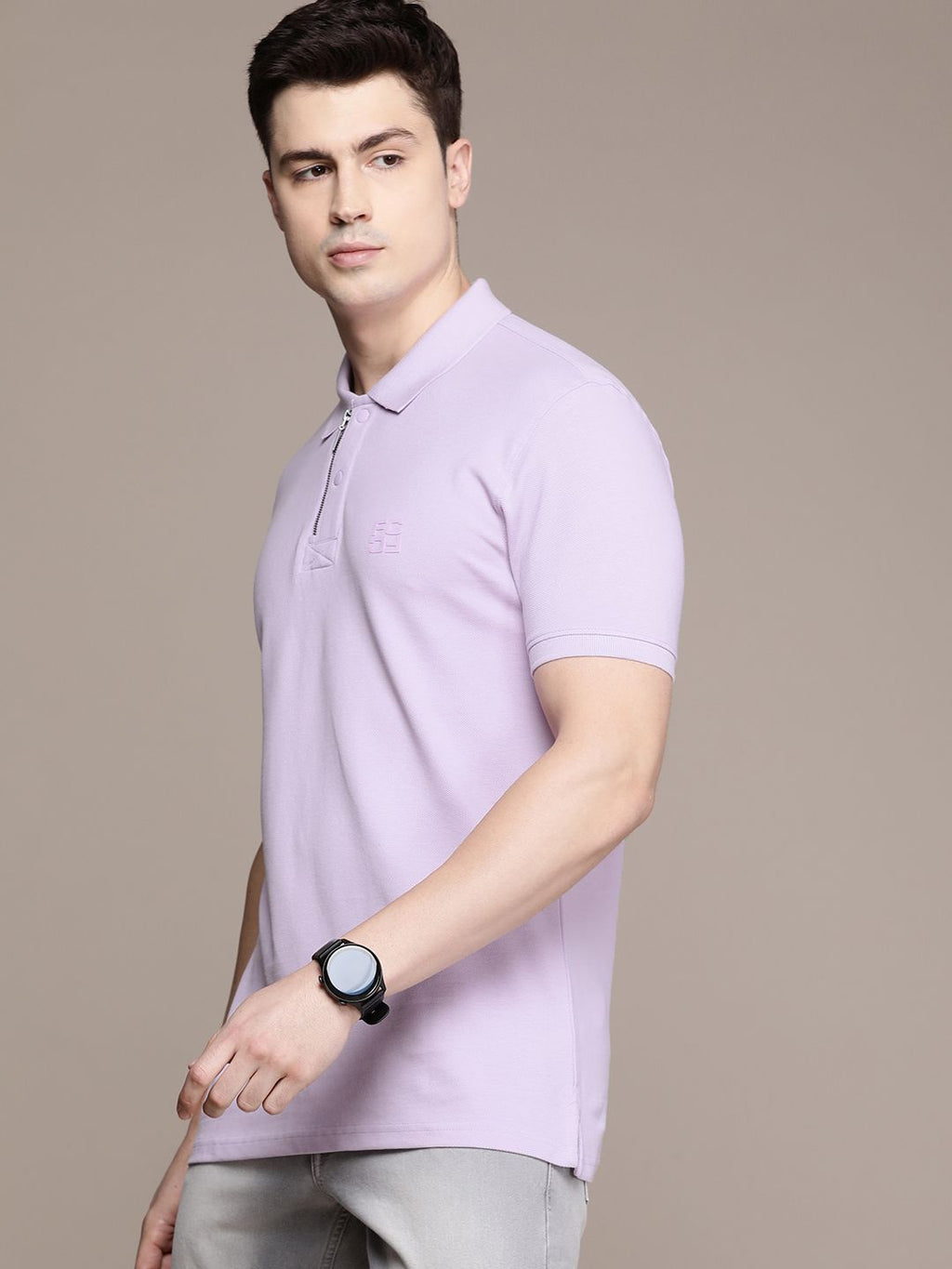  French Connection Solid Polo Collar Pure Cotton T-shirt