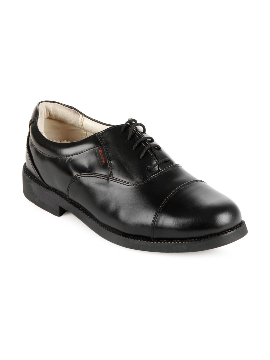  Red Chief Men Black Leather Shoes