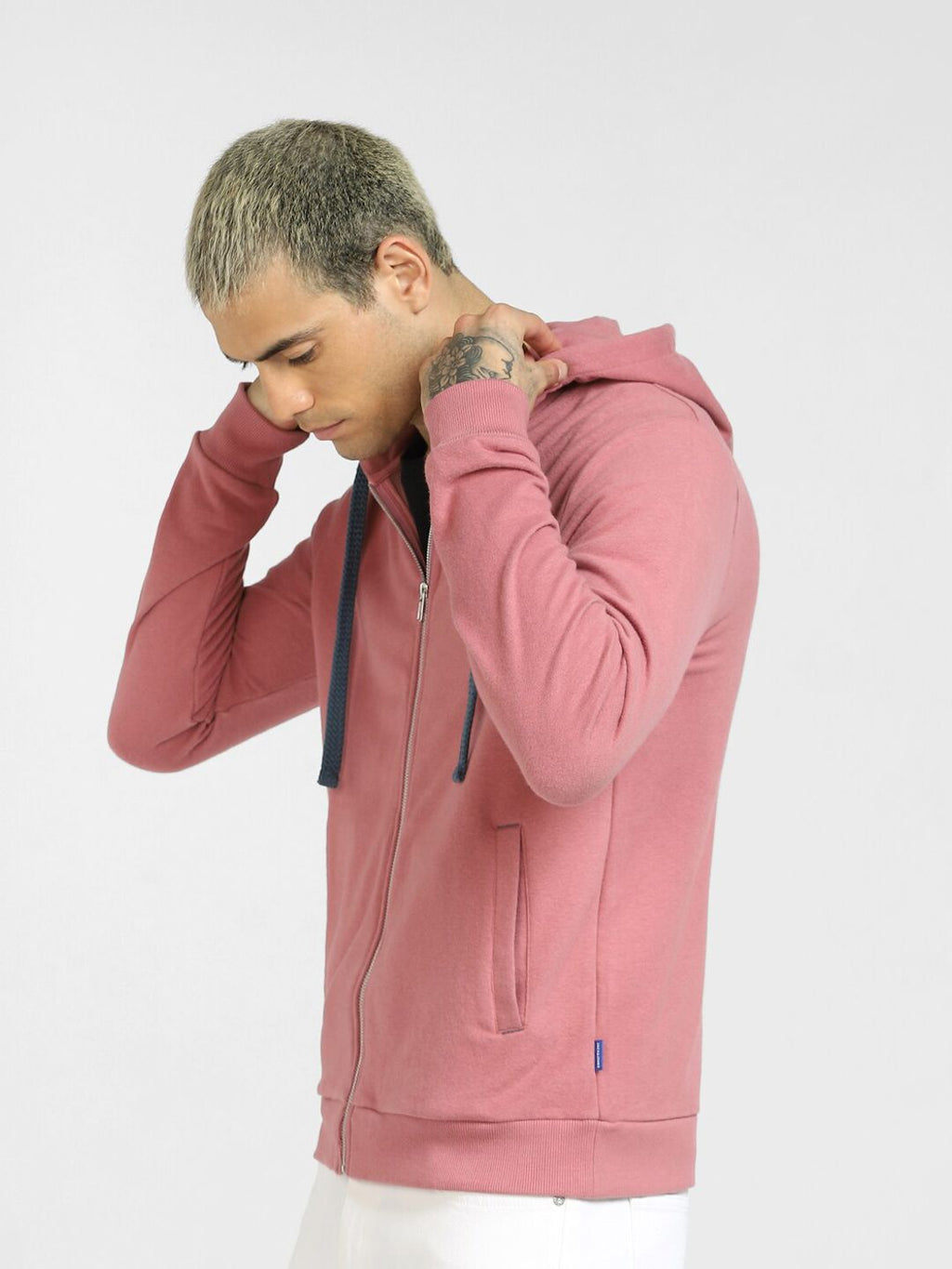 Jack & Jones Men Pink Hooded Sweatshirt