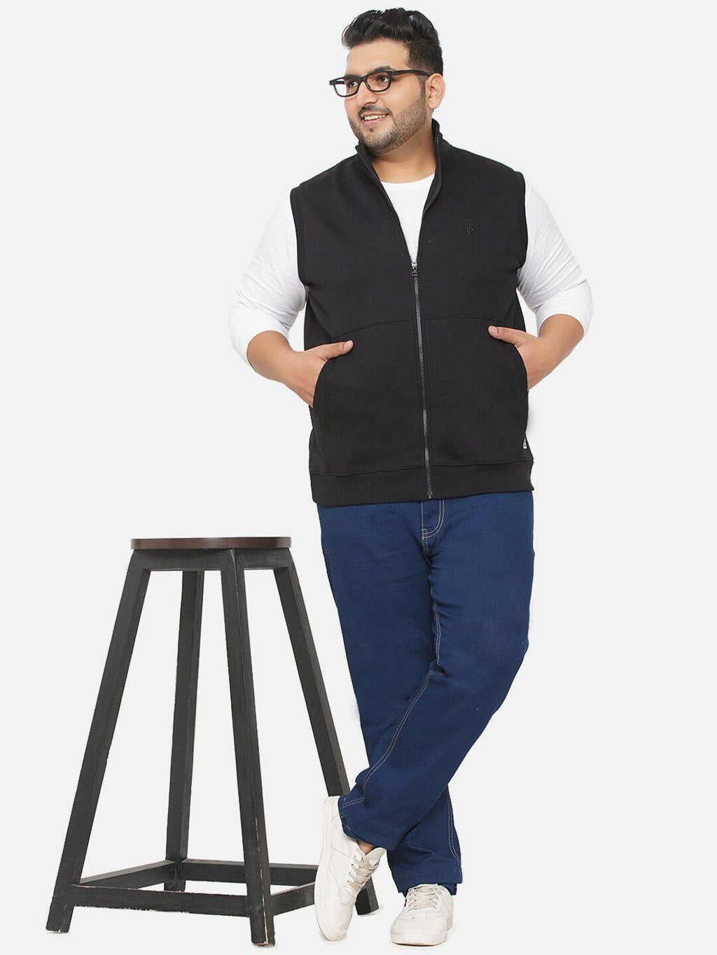  John Pride Plus-Size Men Black Sweatshirt