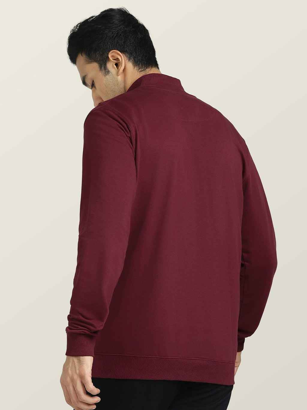  XYXX Front-Open Mock Collar Cotton Sweatshirt