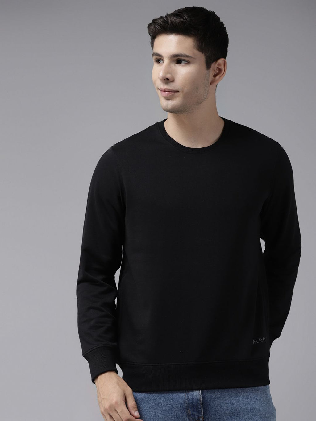  Almo Wear Men Black Lightweight Ultra-warm Sweatshirt