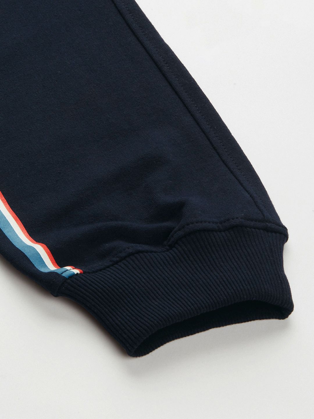  U.S. Polo Assn. Denim Co. Men Navy Blue Solid Mid-Rise Knitted Joggers With Side Taping