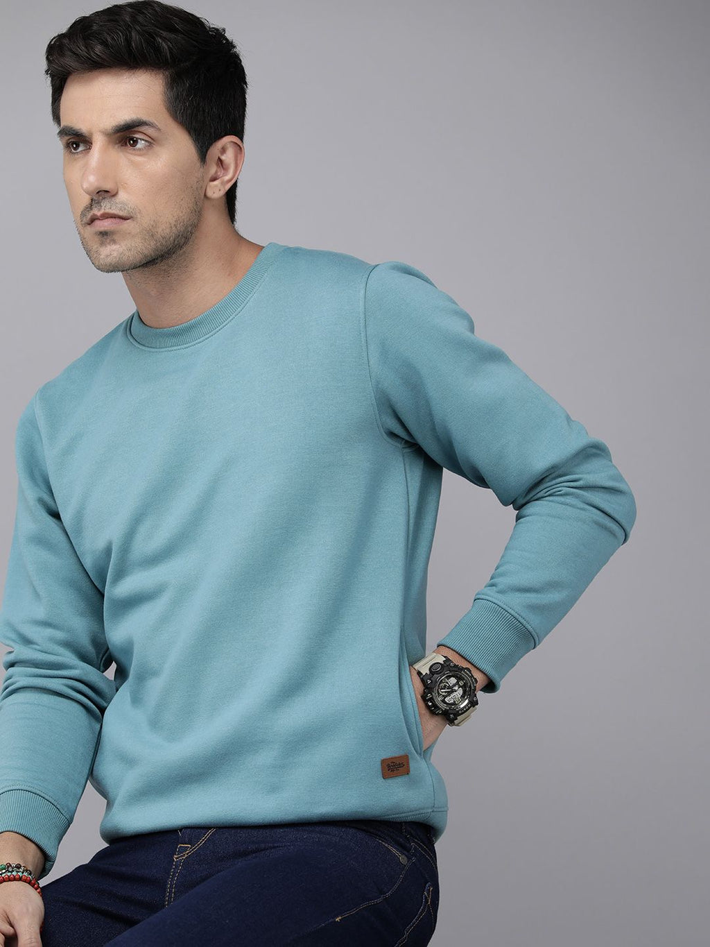  The Roadster Lifestyle Co. Men Solid Sweatshirt