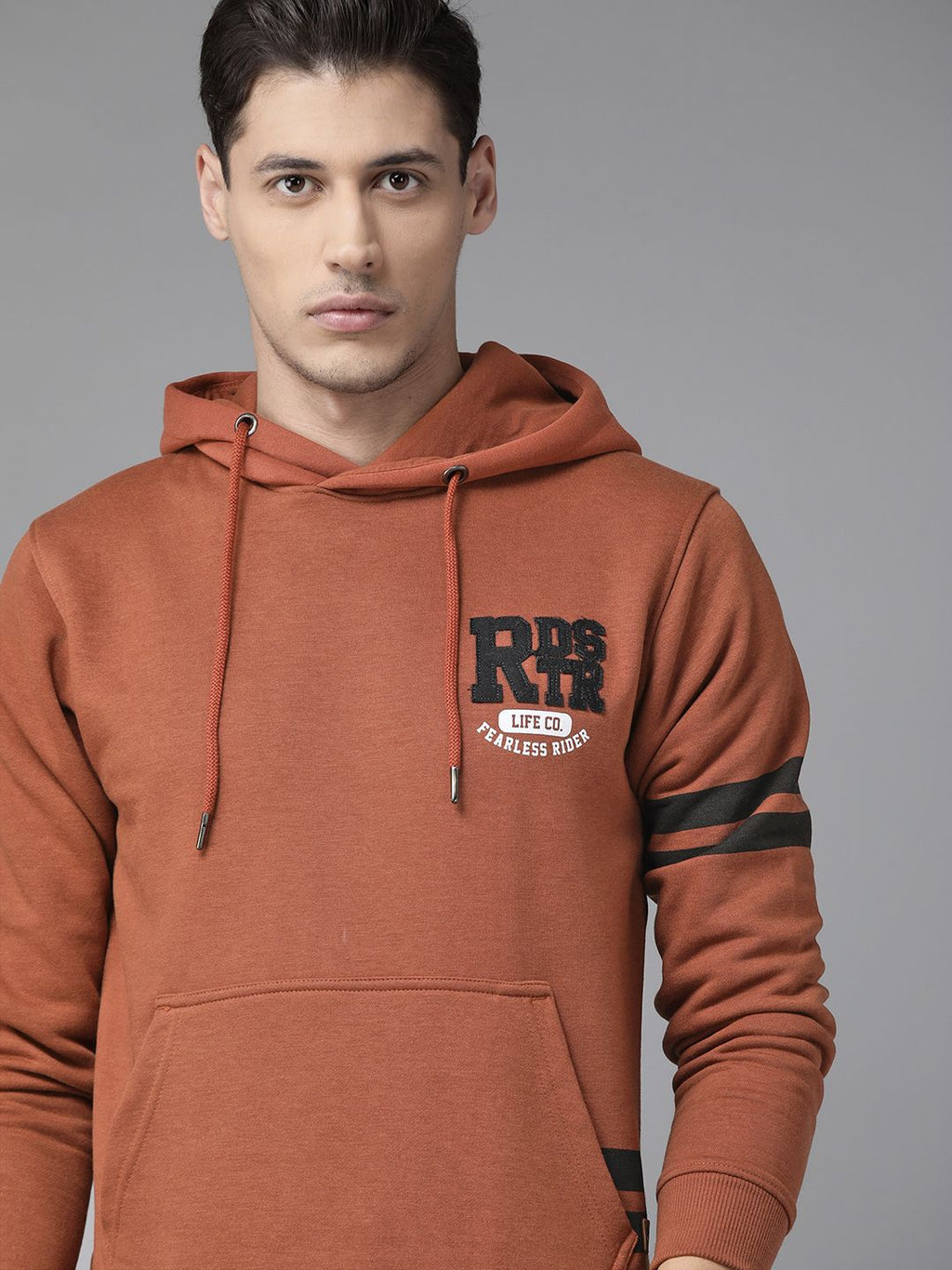  Roadster Men Rust Hooded Sweatshirt